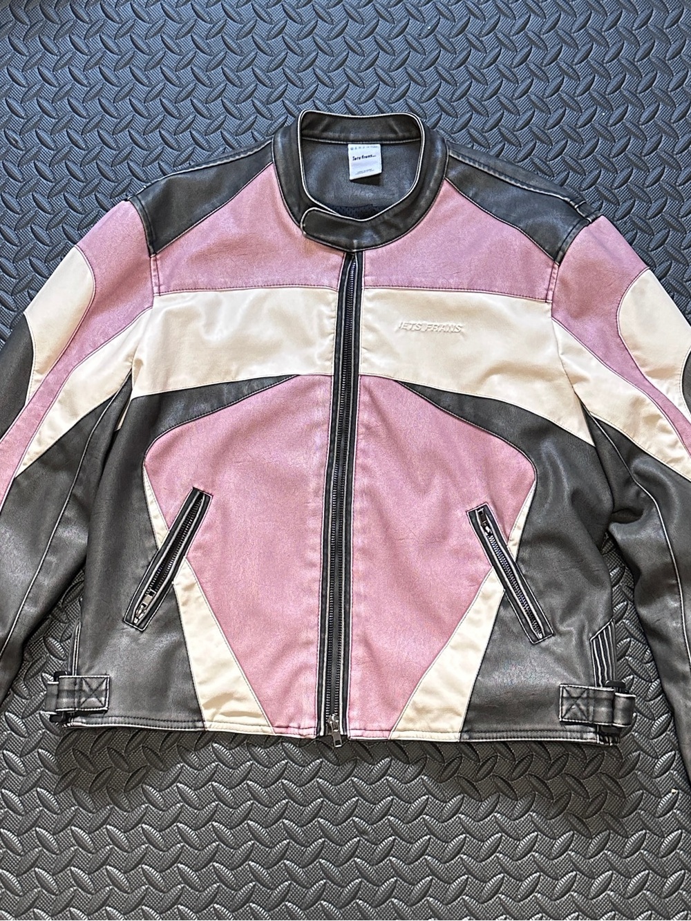 Womens Leather Moto Racing Jacket